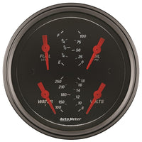 Thumbnail for Autometer Designer Black 3.375in Quad Gauge - Fuel Level / Oil Pressure / Water Temp. / Voltmeter