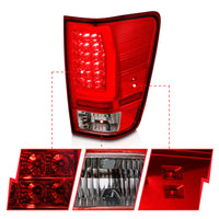Thumbnail for Anzo 04-15 Nissan Titan Full LED Tailights Chrome Housing Red/Clear Lens