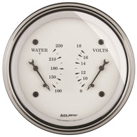 Thumbnail for AutoMeter Gauge Dual Wtmp & Volt 3-3/8in. 250 Deg. F & 18V Elec Old Tyme White