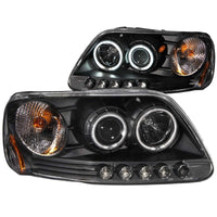 Thumbnail for ANZO 1997-2003 Ford F-150 Projector Headlights w/ Halo Black (CCFL)