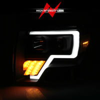 Thumbnail for ANZO 2009-2014 Ford F-150 Projector Light Bar G4 H.L. Black Amber