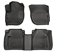 Thumbnail for Husky Liners 15 Honda Fit Weatherbeater Black Front and Second Seat Floor Liners