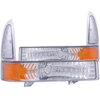 Thumbnail for ANZO 2000-2004 Ford Excursion Euro Parking Lights Chrome w/ Amber Reflector