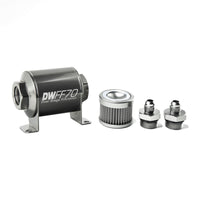 Thumbnail for DeatschWerks Stainless Steel 6AN 10 Micron Universal Inline Fuel Filter Housing Kit (70mm)