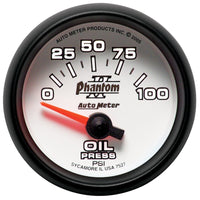 Thumbnail for Autometer Phantom II 52mm Short Sweep Electronic 0-100psi Oil Pressure Gauge