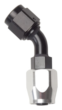 Thumbnail for Russell Performance -10 AN Black/Silver 45 Degree Full Flow Hose End