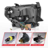 Thumbnail for ANZO 2014-2017 Toyota Tundra LED Crystal Headlights w/ Switchback Black Housing w/ DRL