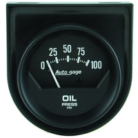 Thumbnail for Autometer Auto Gage 2in 100 psi Mechanical Short Sweep Black Oil Pressure Gauge