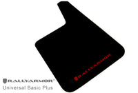 Thumbnail for Rally Armor Universal Fit (No Hardware) Basic Plus Black Mud Flap w/ Red Logo