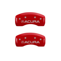 Thumbnail for MGP 4 Caliper Covers Engraved Front & Rear Acura Red finish silver ch