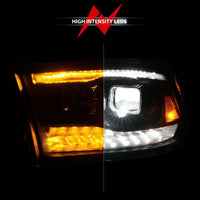 Thumbnail for ANZO 09-18 Dodge Ram 1500/2500/3500 Full LED Proj Headlights w/Switchback Light Bar - Black