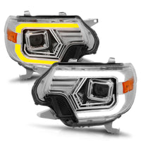 Thumbnail for ANZO 12-15 Toyota Tacoma Projector Headlights - w/ Light Bar Switchback Chrome Housing