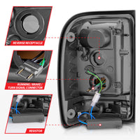 Thumbnail for ANZO 2001-2011 Ford  Ranger LED Tail Lights w/ Light Bar Chrome Housing Red/Clear Lens