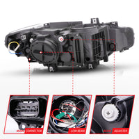 Thumbnail for ANZO 2012-2015 BMW 3 Series Projector Headlights w/ U-Bar Black