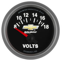 Thumbnail for AutoMeter Gauge Voltmeter 2-1/16in. 18V Electric Chevy Gold Bowtie