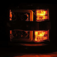 Thumbnail for AlphaRex 15-19 Chevy 2500HD PRO-Series Proj Headlights Plank Jet Blk w/Activ Light/Seq Signal/DRL
