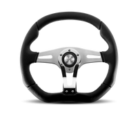 Thumbnail for Momo Trek RSteering Wheel - Trek R/350 mm mmeter -  Black AirLeather/Brshd Al Spokes