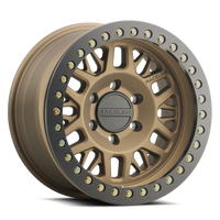 Thumbnail for Raceline RT951B Ryno 17x9in/6x135 BP/-12mm Offset/87.1mm Bore - Bronze & Black Ring Beadlock Wheel