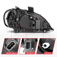 Thumbnail for ANZO 2002-2014 Freightliner M2 LED Crystal Headlights Black Housing w/ Clear Lens (Pair)