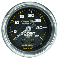 Thumbnail for Autometer Carbon Fiber 52mm 35 PSI Mechanical Boost Gauge