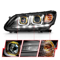 Thumbnail for ANZO 2013-2015 Honda Accord Projector Headlights w/ U-Bar Black