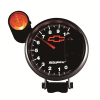 Thumbnail for Autometer GM Bowtie Black 5in 10000 RPM Pedestal Electronic Tachometer w/ Ext Shift Light