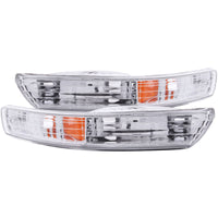 Thumbnail for ANZO 1998-2001 Acura Integra Euro Parking Lights Chrome w/ Amber Reflector