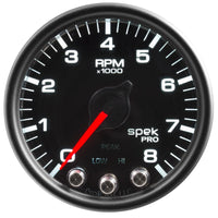 Thumbnail for Autometer Spek-Pro Gauge Tach 2 1/16in 8K Rpm W/ Shift Light & Peak Mem Blk/Blk