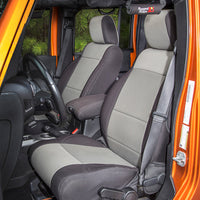 Thumbnail for Rugged Ridge Seat Cover Kit Black/Gray 07-10 Jeep Wrangler JK 2dr