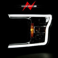 Thumbnail for ANZO 2018-2019 Ford F-150 Projector Plank Style H.L. Chrome Amber (Without Switchback)