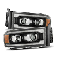 Thumbnail for AlphaRex 02-05 Dodge Ram 1500 PRO-Series Projector Headlights Plank Style Black w/Seq Signal