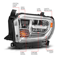 Thumbnail for ANZO 2014-2021 Toyota Tundra LED Crystal Headlights w/ Switchback Chrome Housing w/ DRL