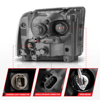 Thumbnail for ANZO 99-04 Ford F250/F350/F450/Excursion (excl 99) Projector Headlights - w/ Light Bar Black Housing