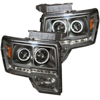 Thumbnail for ANZO 2009-2014 Ford F-150 Projector Headlights w/ Halo Black (CCFL) G2