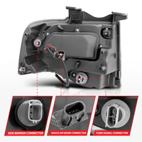 Thumbnail for ANZO 2007-2014 Ford Expedition Projector Headlights w/ Halo Black