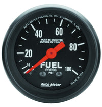 Thumbnail for Autometer Z Series 52mm 0-100 PSI Mechanical Fuel Pressure Gauge