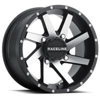 Thumbnail for Raceline A82M Twist 14x7in / 4x137 BP / 10mm Offset / 110.2mm Bore - Black & Machined Wheel