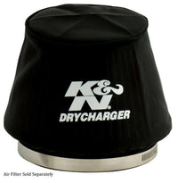 Thumbnail for K&N Black Drycharger 6.25in Base ID / 4.375in Top ID / 4.125in Height Air Filter Wrap