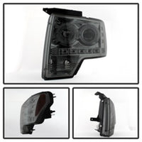 Thumbnail for Spyder Ford F150 09-14 Projector Headlights Halogen Model- LED Halo LED Smke PRO-YD-FF15009-HL-SM