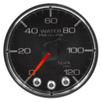 Thumbnail for Autometer Spek-Pro Gauge Water Press 2 1/16in 120psi Stepper Motor W/Peak & Warn Blk/Chrm