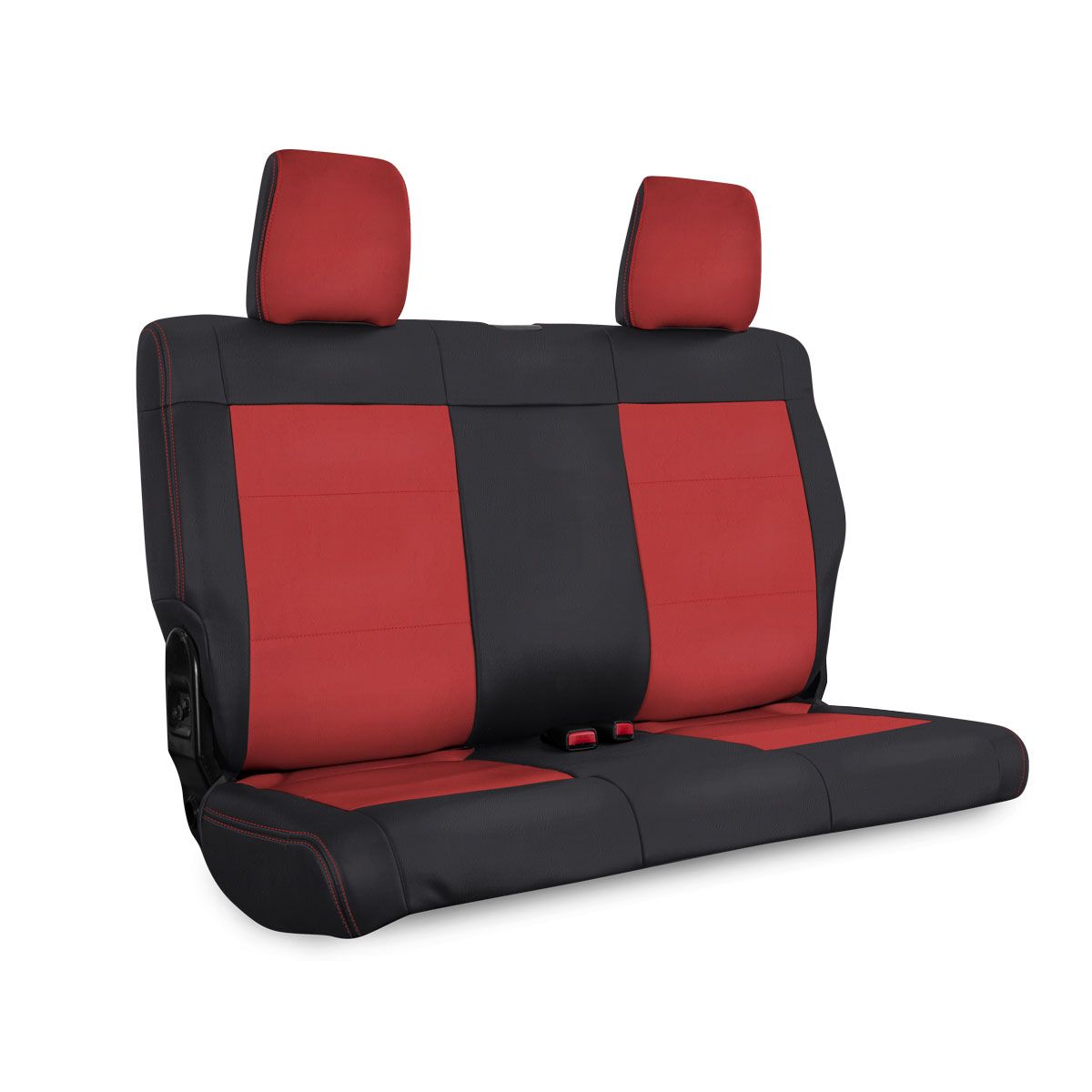 PRP 07-10 Jeep Wrangler JK Rear Seat Covers/2 door - Black/Red