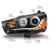 Thumbnail for ANZO 2008-2015 Mitsubishi Lancer Projector Headlights w/ Halo Black (CCFL)