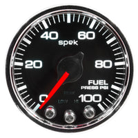 Thumbnail for Autometer Spek-Pro Gauge Fuel Press 2 1/16in 100psi Stepper Motor W/Peak & Warn Blk/Chrm