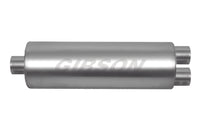 Thumbnail for Gibson SFT Superflow Center/Dual Round Muffler - 8x24in/3.5in Inlet/3in Outlet - Stainless