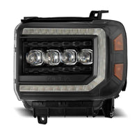 Thumbnail for AlphaRex 14-18 GMC Sierra NOVA LED Proj Headlights Plank Style Black w/Activ Light/Seq Signal/DRL