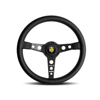 Thumbnail for Momo Prototipo 6C Steering Wheel 350 mm - Black Leather/Gry St/Cbn Fbr Spoke
