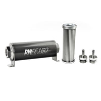 Thumbnail for DeatschWerks Stainless Steel 5/16in 5 Micron Universal Inline Fuel Filter Housing Kit (160mm)