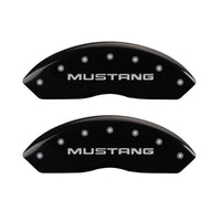 Thumbnail for MGP 4 Caliper Covers Engraved Front Mustang Engraved Rear SN95/GT Black finish silver ch