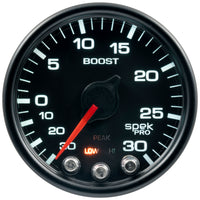 Thumbnail for Autometer Spek-Pro Gauge Vac/Boost 2 1/16in 30Inhg-30psi Stepper Motor W/Peak & Warn Black/Black