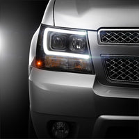 Thumbnail for Spyder 07-14 Chevy Suburban/1500/2500/Tahoe V2 Projector Headlights Blk PRO-YD-CSUB07V2-DRL-BK
